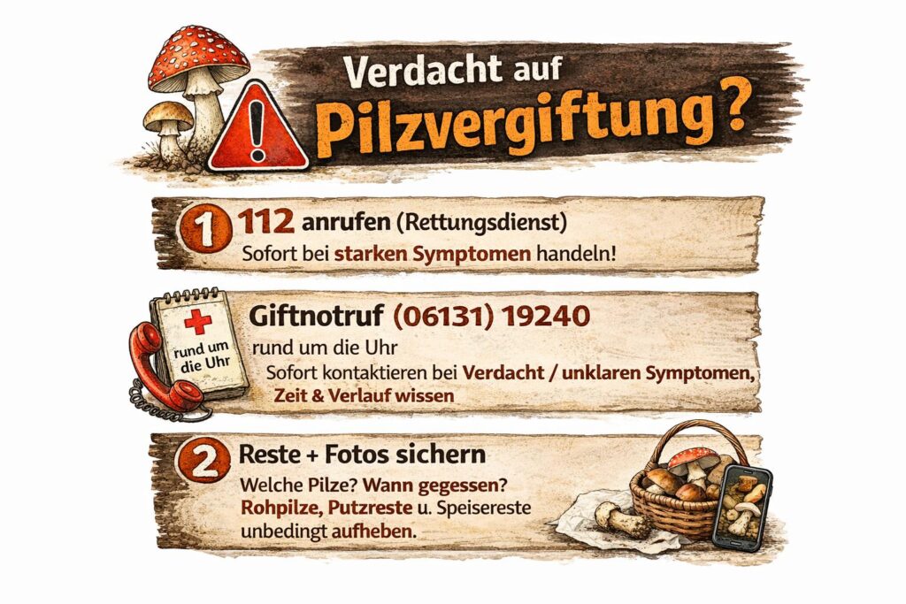 Verdacht auf Pilzvergiftung – was jetzt wichtig ist 4 Verdacht auf Pilzvergiftung